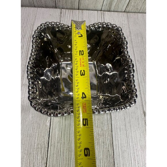 Pampa Bay Verona Square Salad Serving Bowl Medium Silver 4.5''x4.5'' - Picture 8 of 9